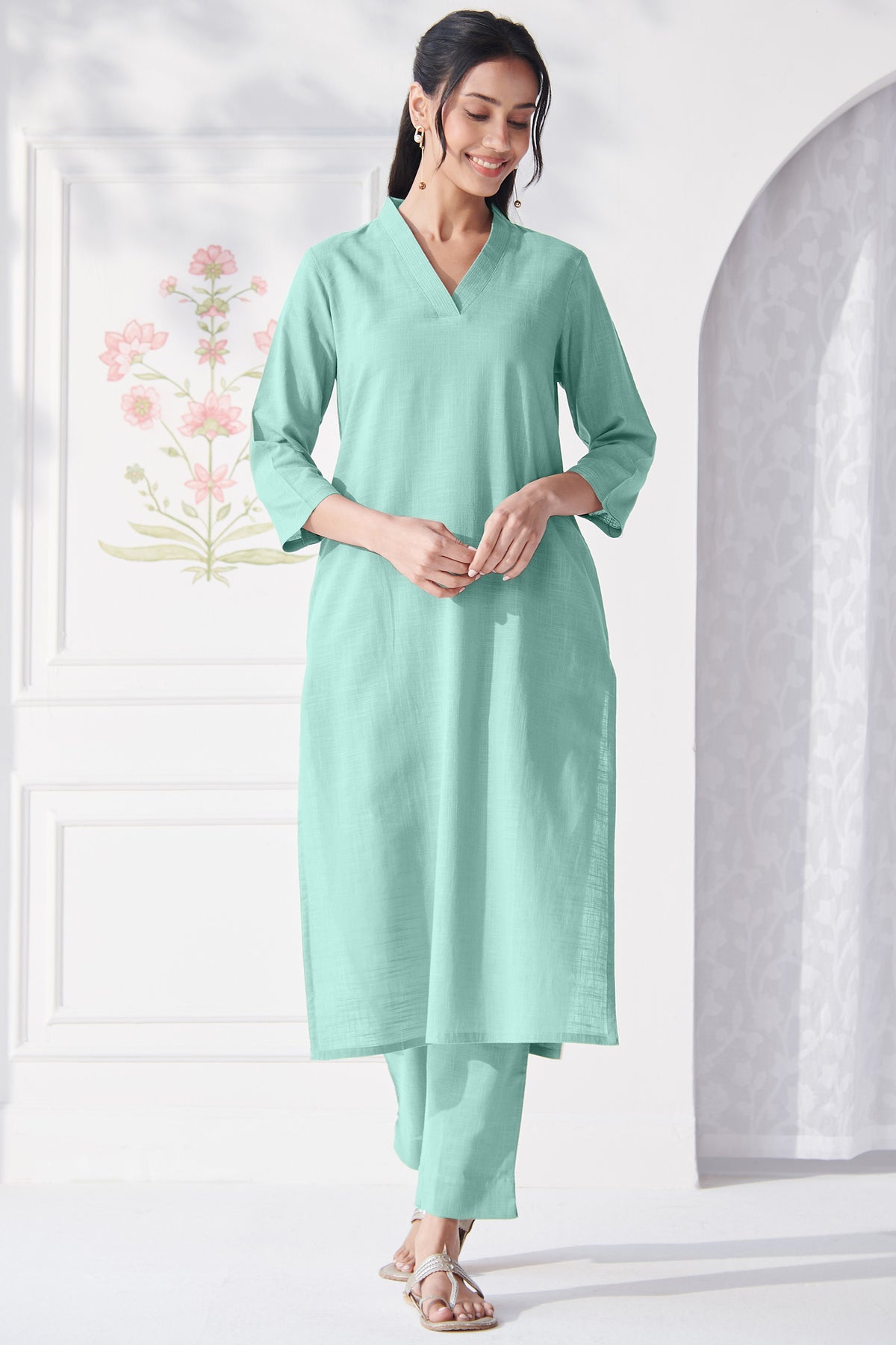 Roza Afreena Turquoise Kurta