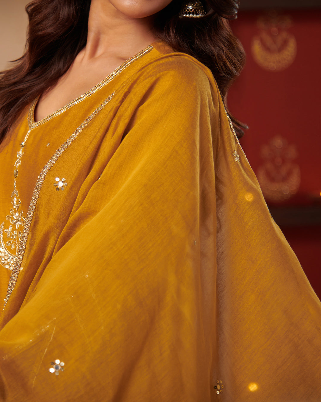Roshanara Leela Marigold Dupatta