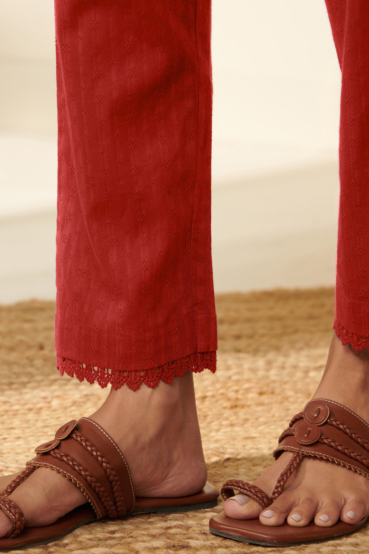 Roza Sureena Ruby Red Narrow Pants