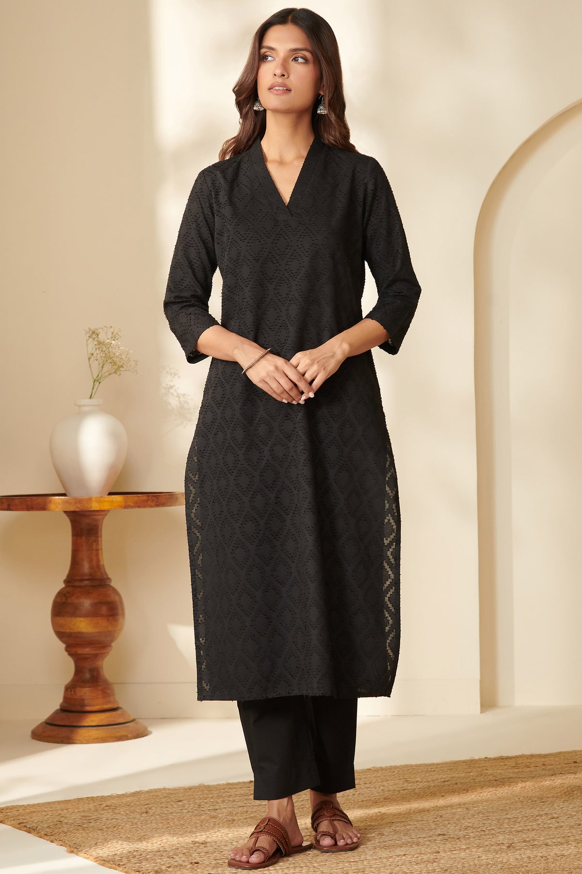 Roza Alya Black Kurta