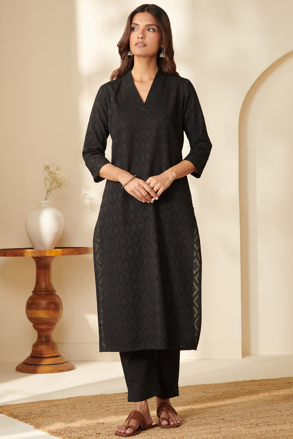 Roza Alya Black Kurta