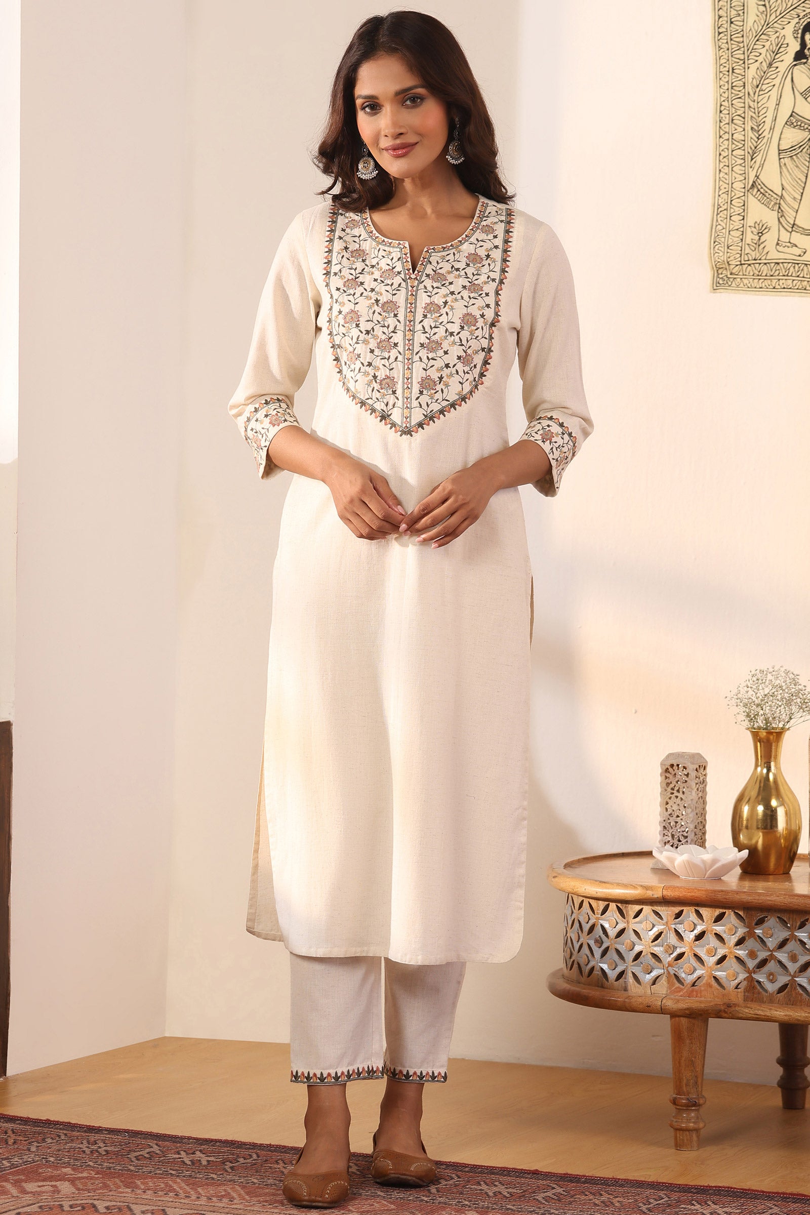 Mehraab Naureen Off White Kurta