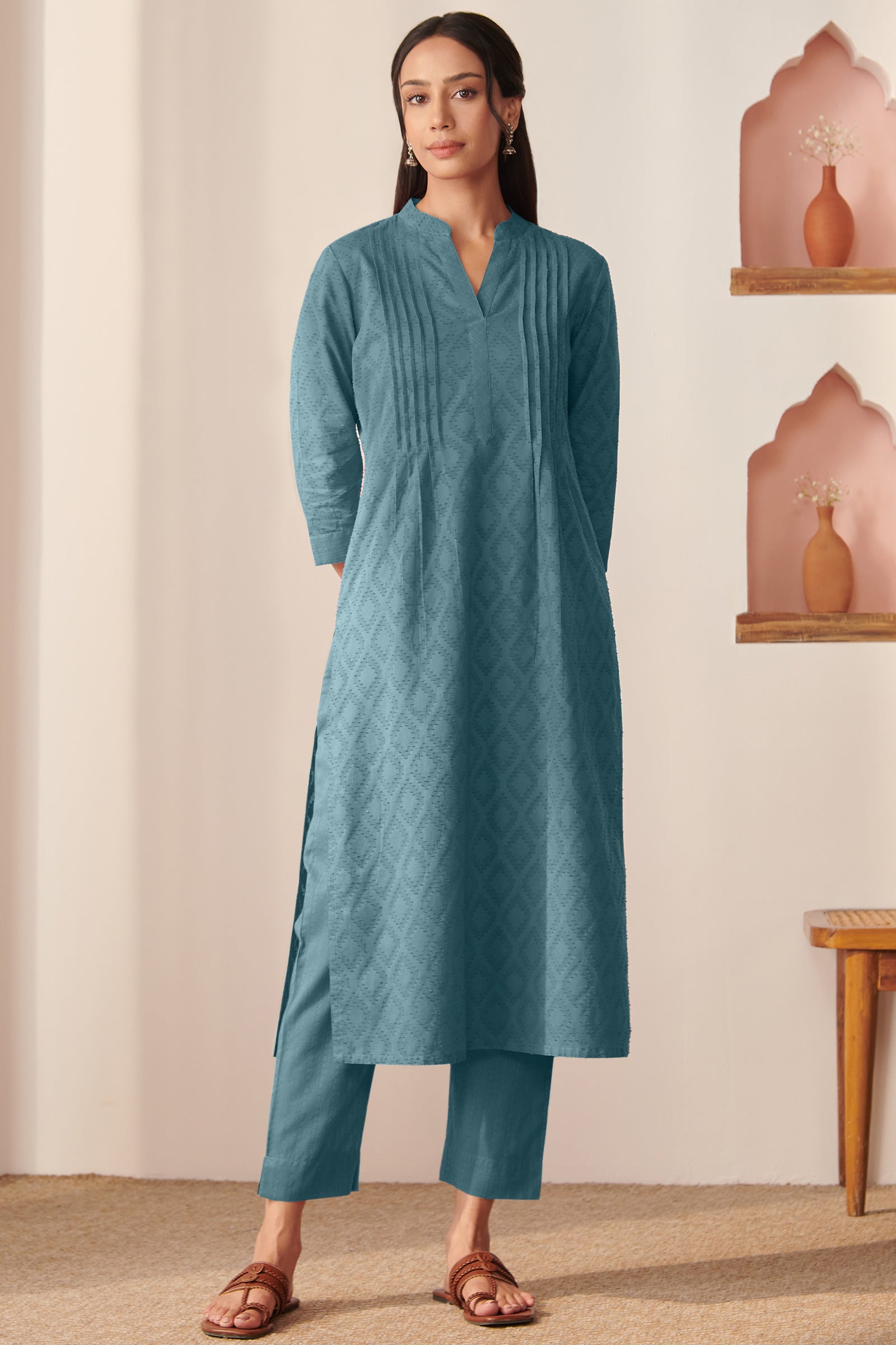 Roza Azarin Vintage Blue Kurta
