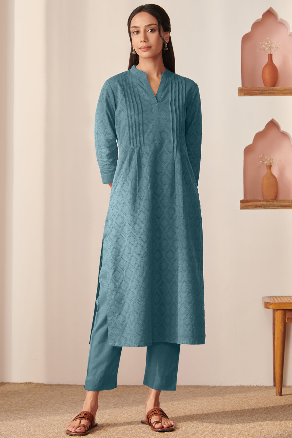 Roza Azarin Vintage Blue Kurta