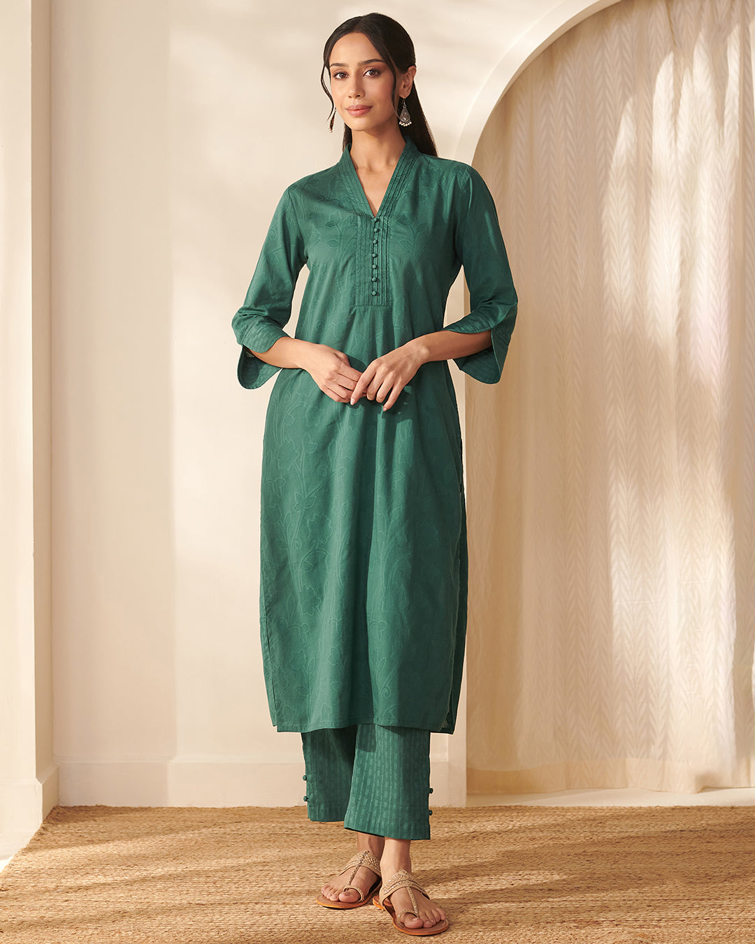 Roza Asfara Teal Green Kurta