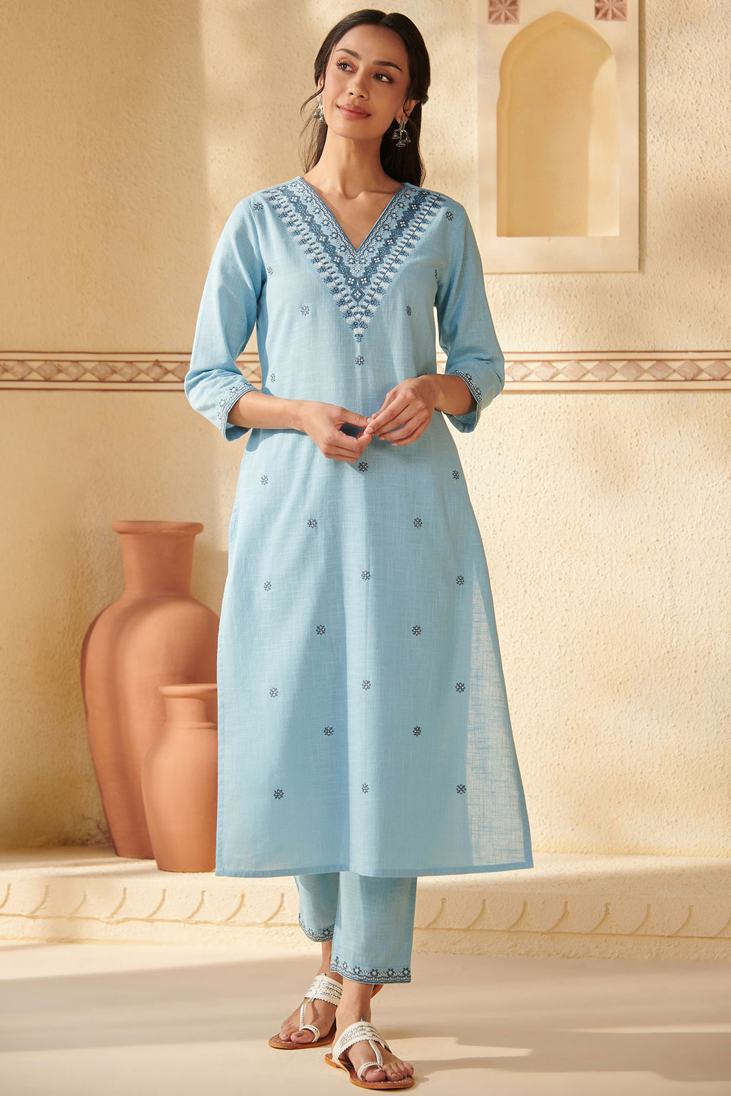 Mehraab Roheen Blue Kurta