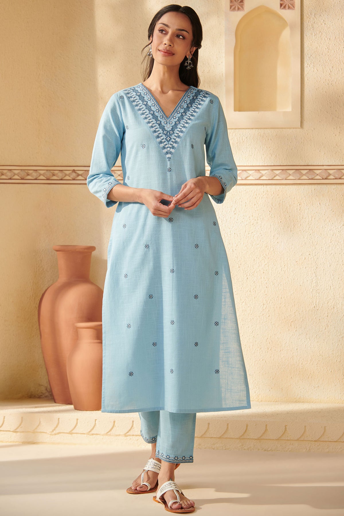 Mehraab Roheen Blue Kurta