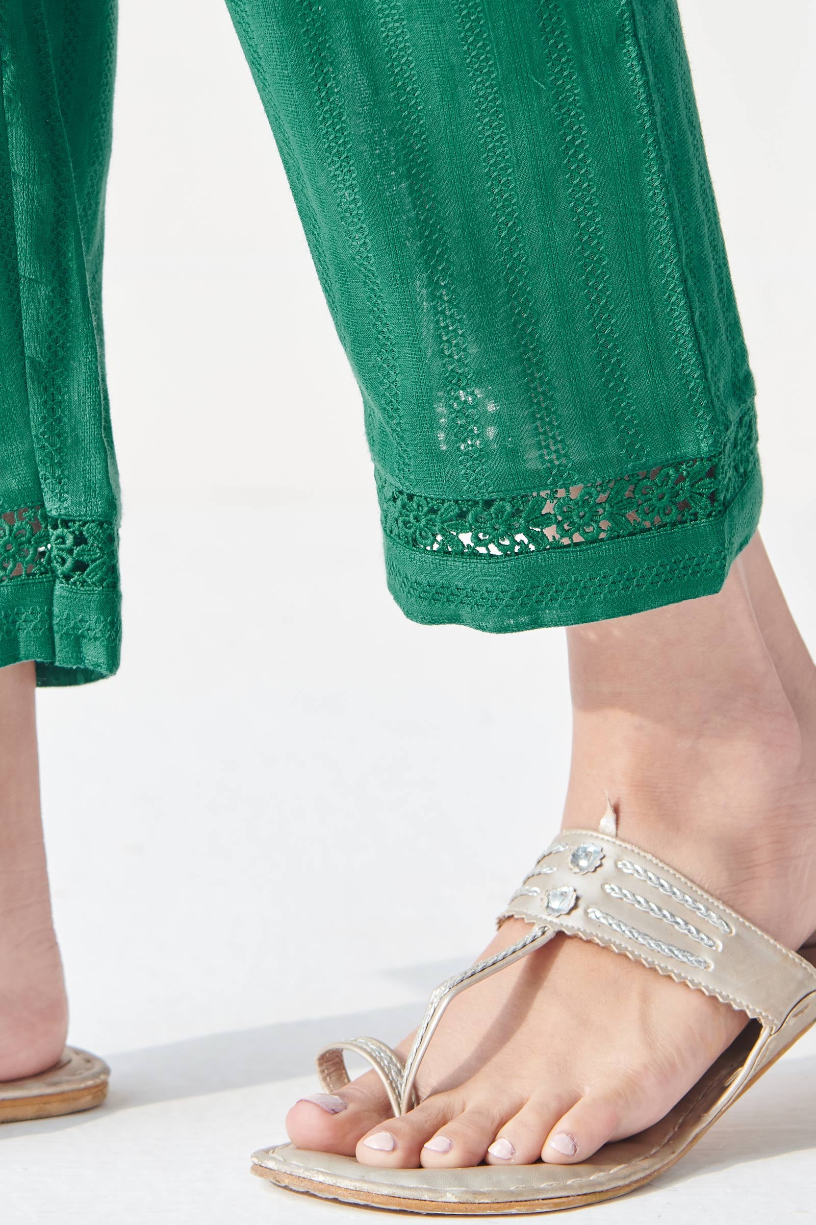 Surplus: Roza Naaz Green Narrow Pants