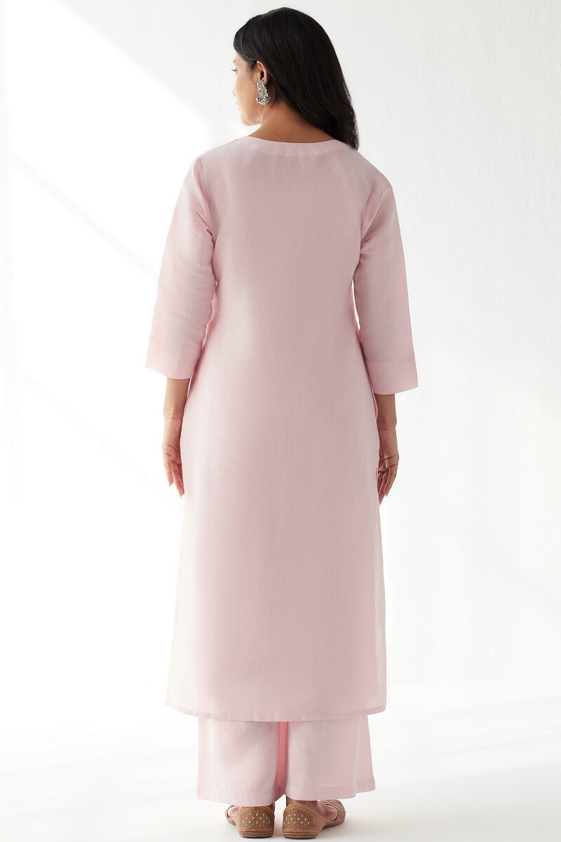 Naadirah Zoya Light Pink Cotton Linen Kurta