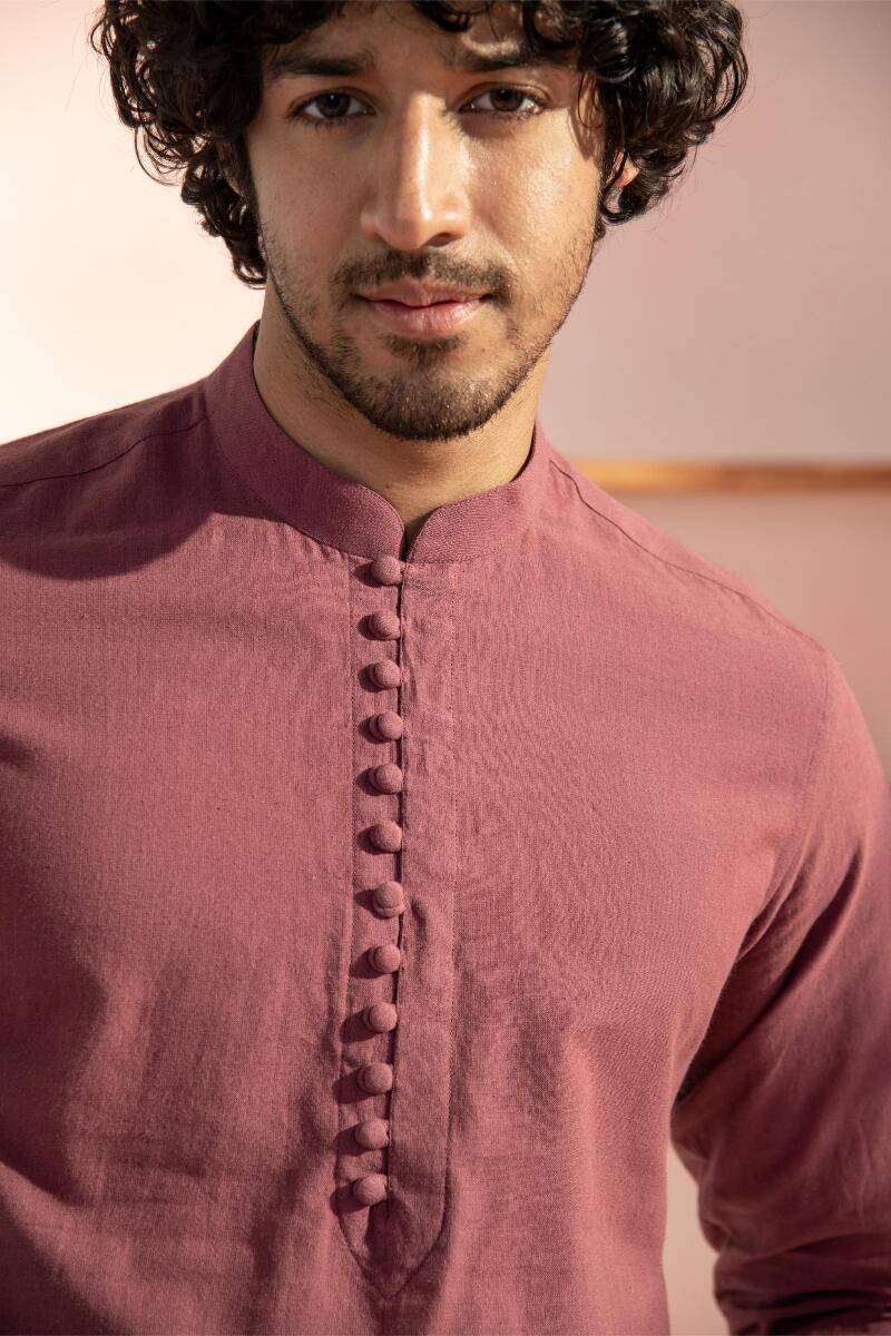 Zaid Purple Handloom Shirt