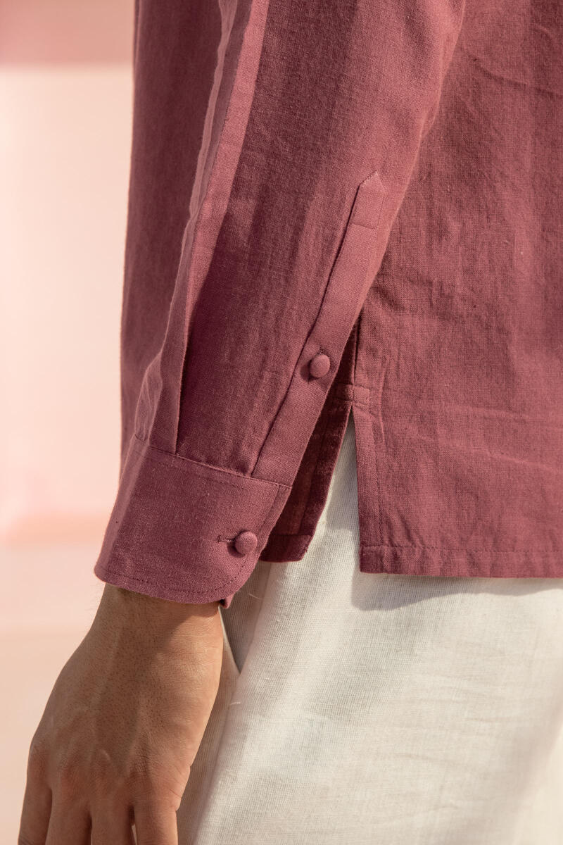 Zaid Purple Handloom Shirt