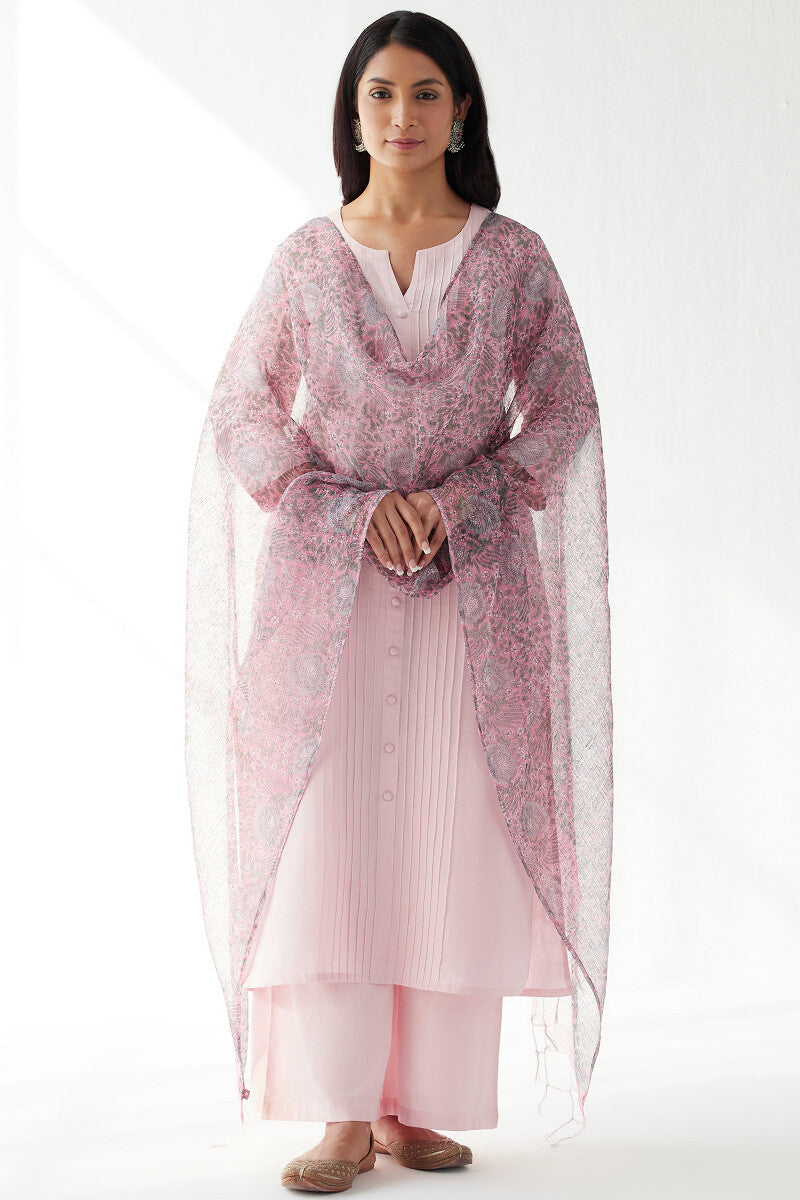 Naadirah Zoya Pink Sanganeri Kota Dupatta