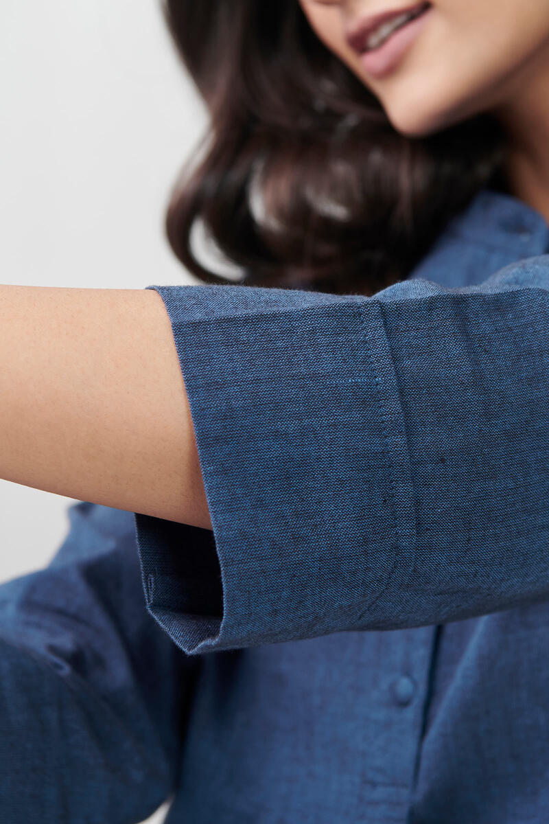 Roza Jannat Blue Handloom Loungewear Set