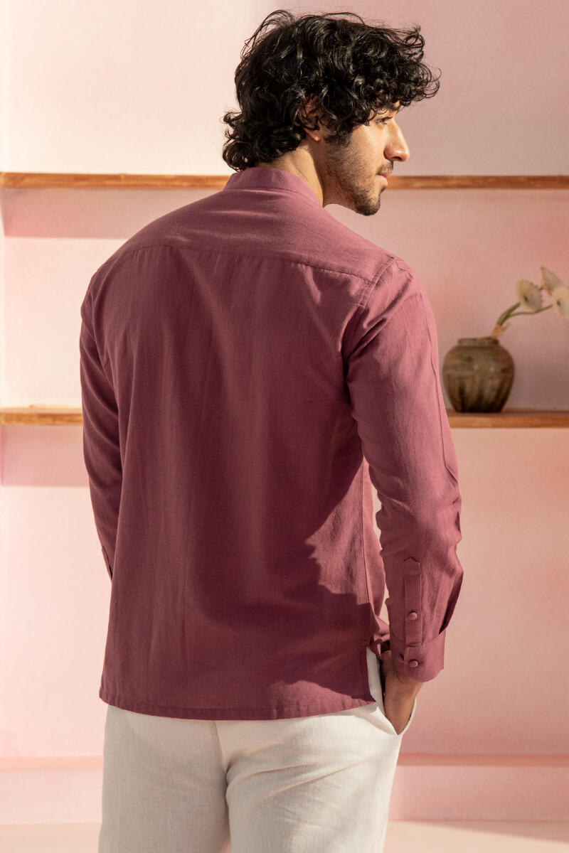 Zaid Purple Handloom Shirt