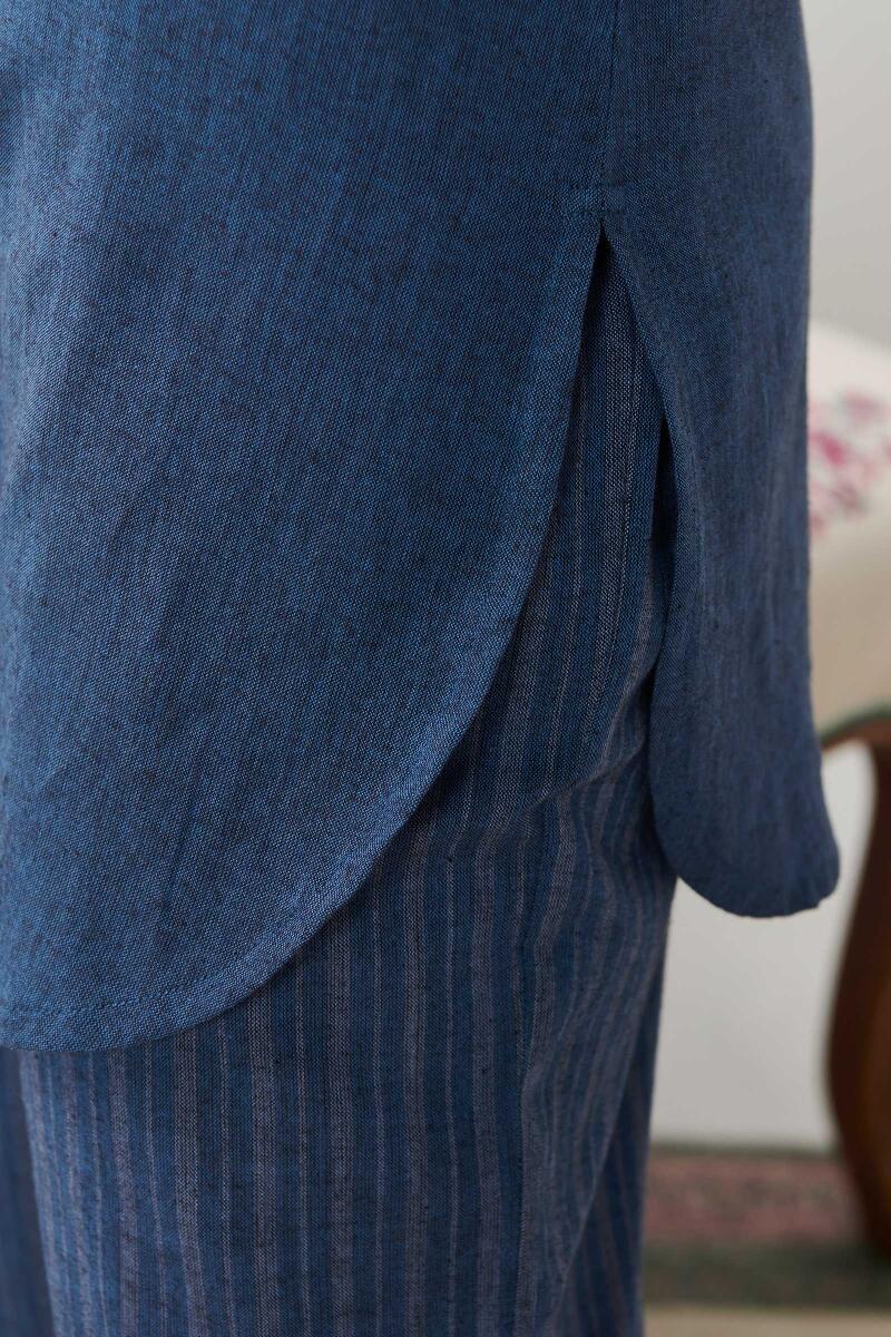 Roza Jannat Blue Handloom Loungewear Set