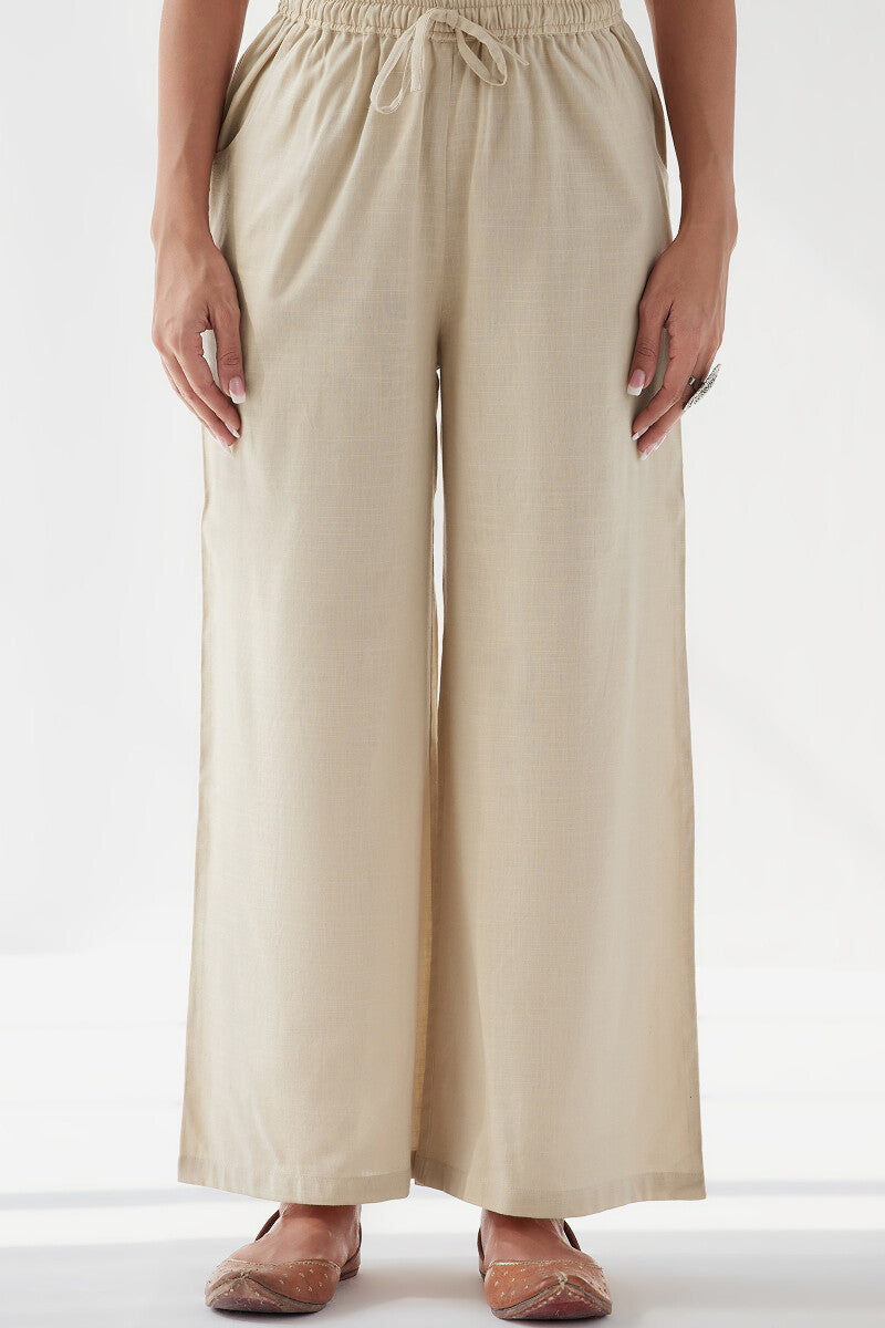 Naadirah Zoya Beige Rayon Slub Farsi