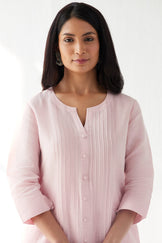 Naadirah Zoya Light Pink Cotton Linen Kurta