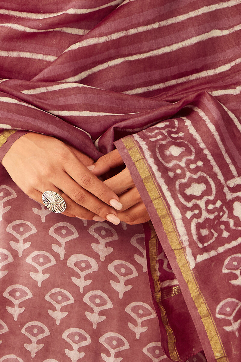 Sehra Zarah Pink Dabu Dupatta