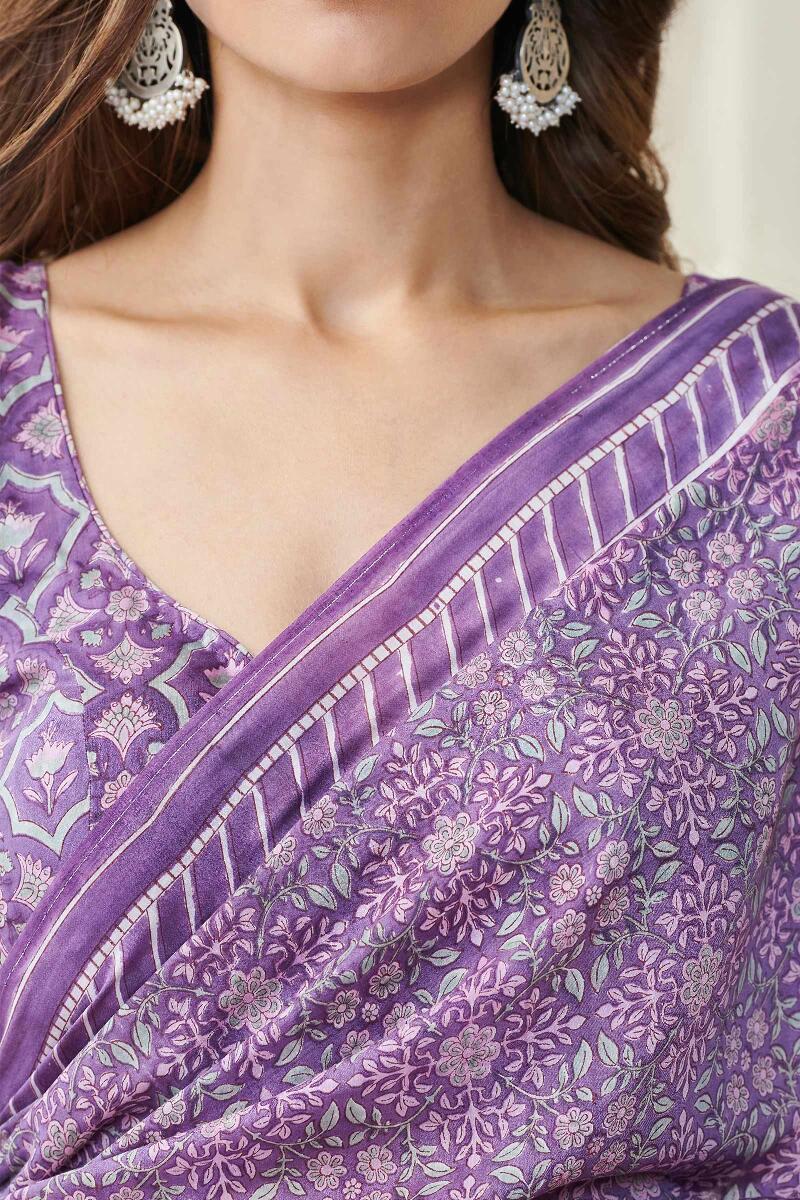 Nasrine Aisha Sanganeri Cotton Silk Saree