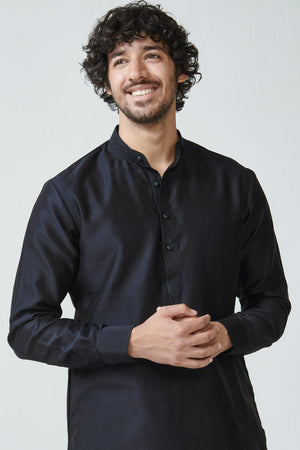 Shirin Arsh Black Chanderi Kurta