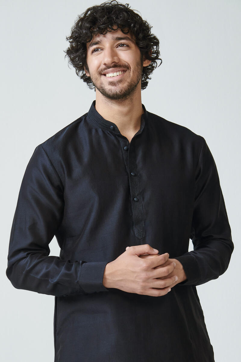 Shirin Arsh Black Chanderi Kurta