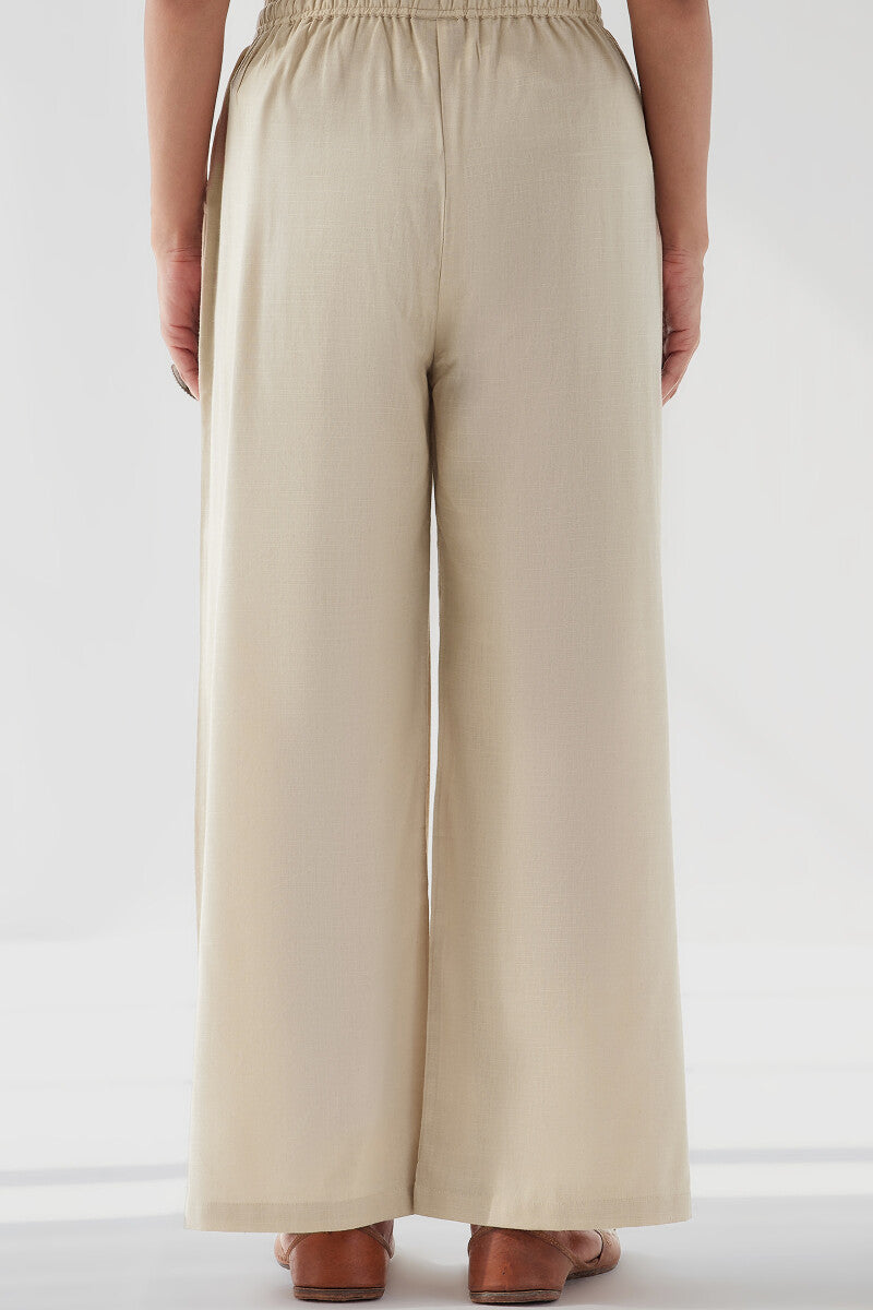 Naadirah Zoya Beige Rayon Slub Farsi