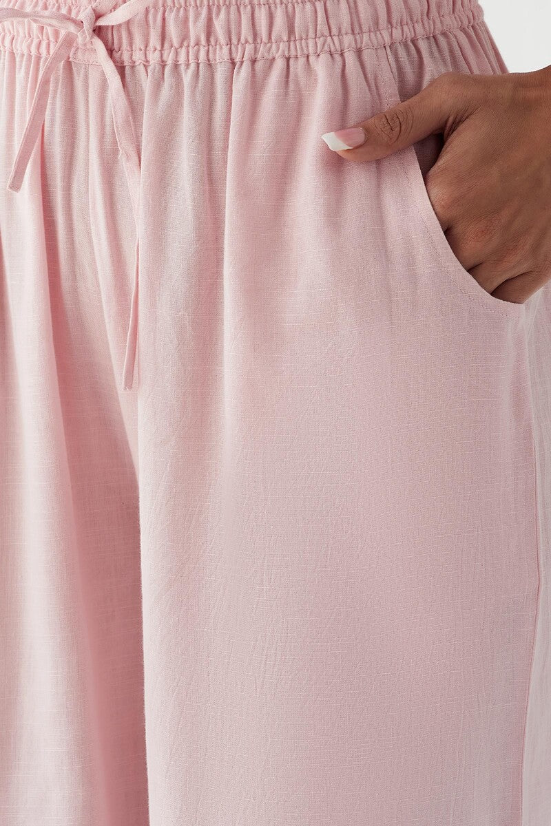 Naadirah Zoya Pink Rayon Slub Farsi Pants