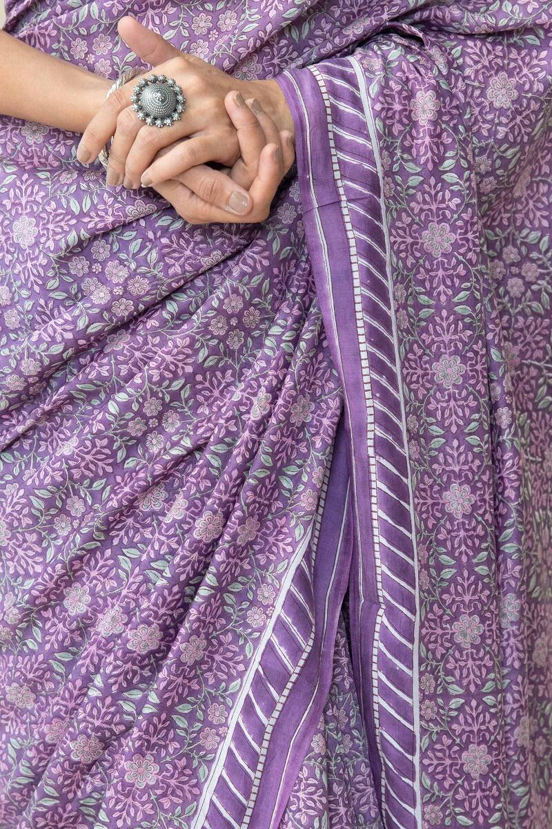 Nasrine Aisha Sanganeri Cotton Silk Saree