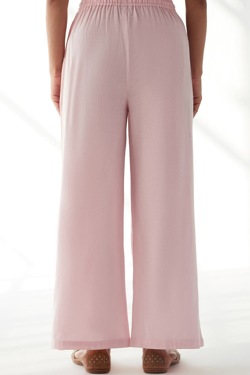 Naadirah Zoya Pink Rayon Slub Farsi Pants
