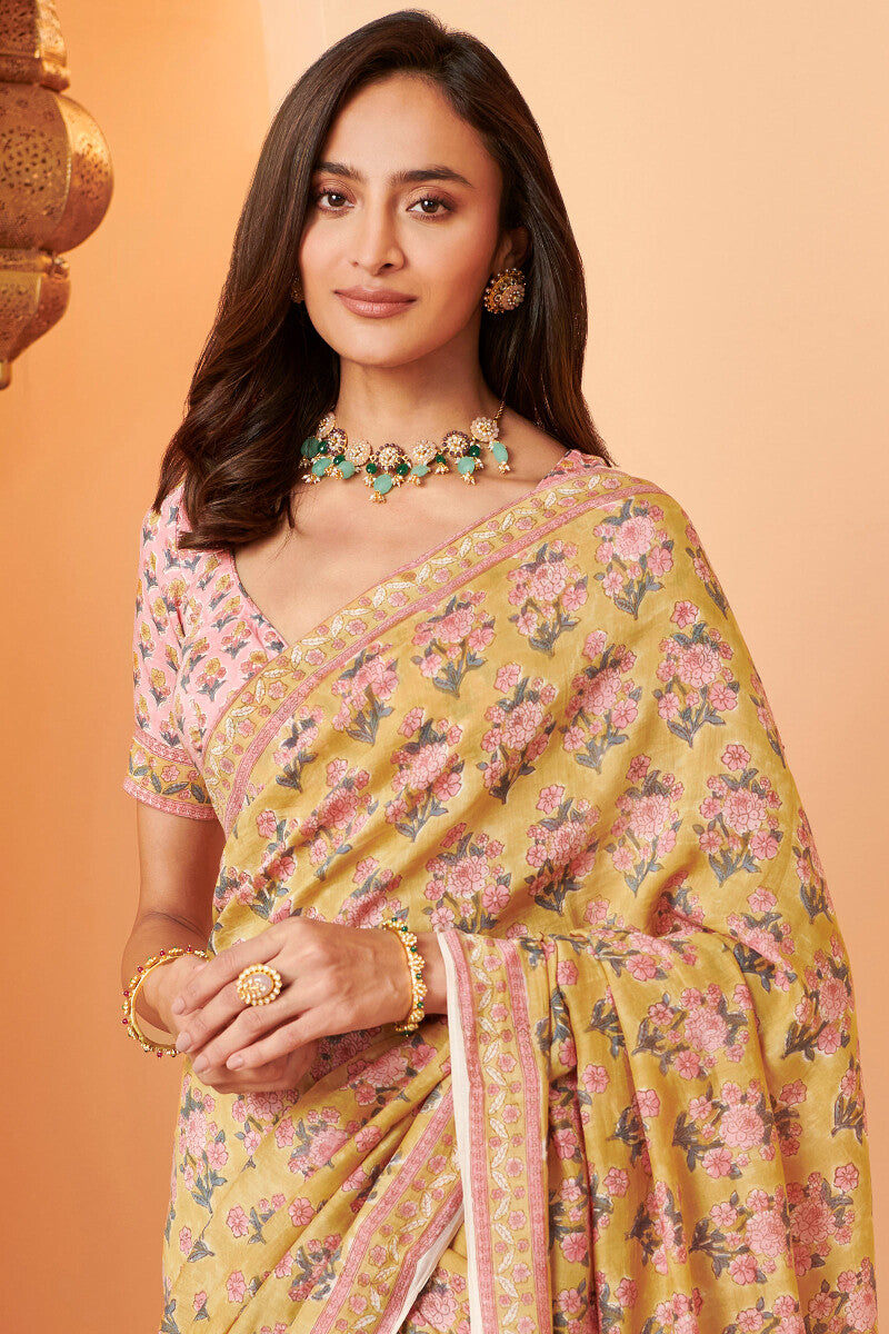 Shirin Kiara Sanganeri Cotton Silk Saree