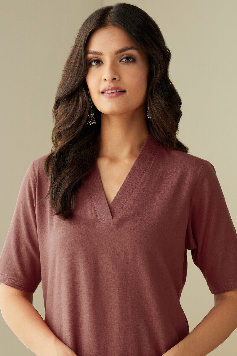 Roza Seher Brick Red Kurta