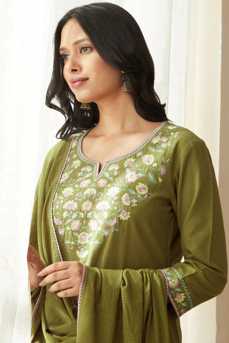 Roza Zoya Olive Green Kurta