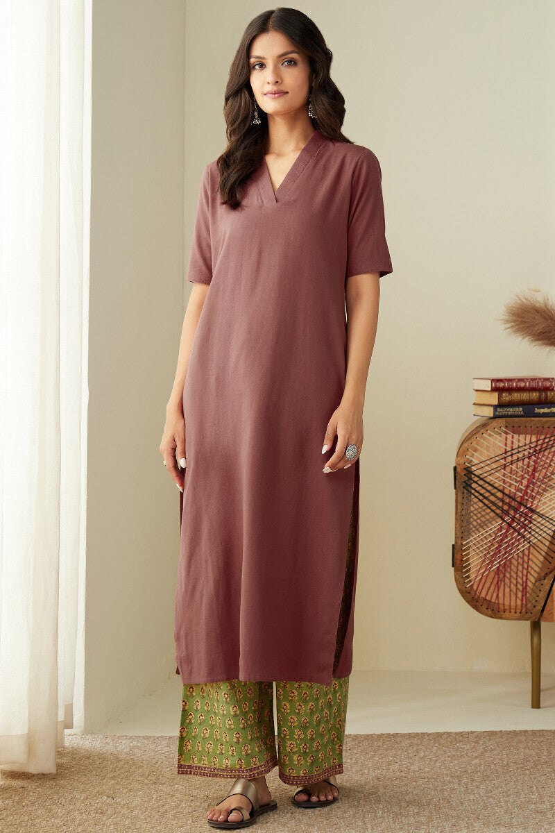 Roza Seher Brick Red Kurta