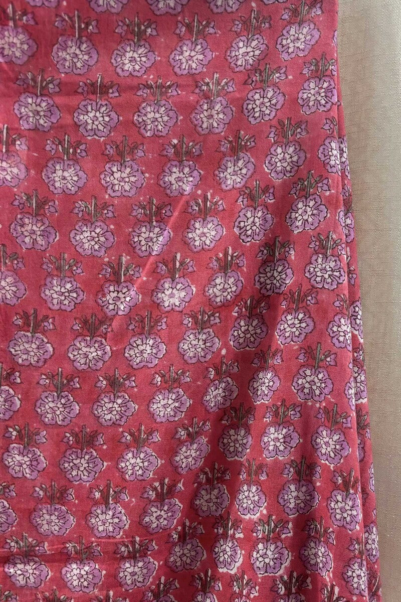 Pink Hand Block-Printed Dupatta