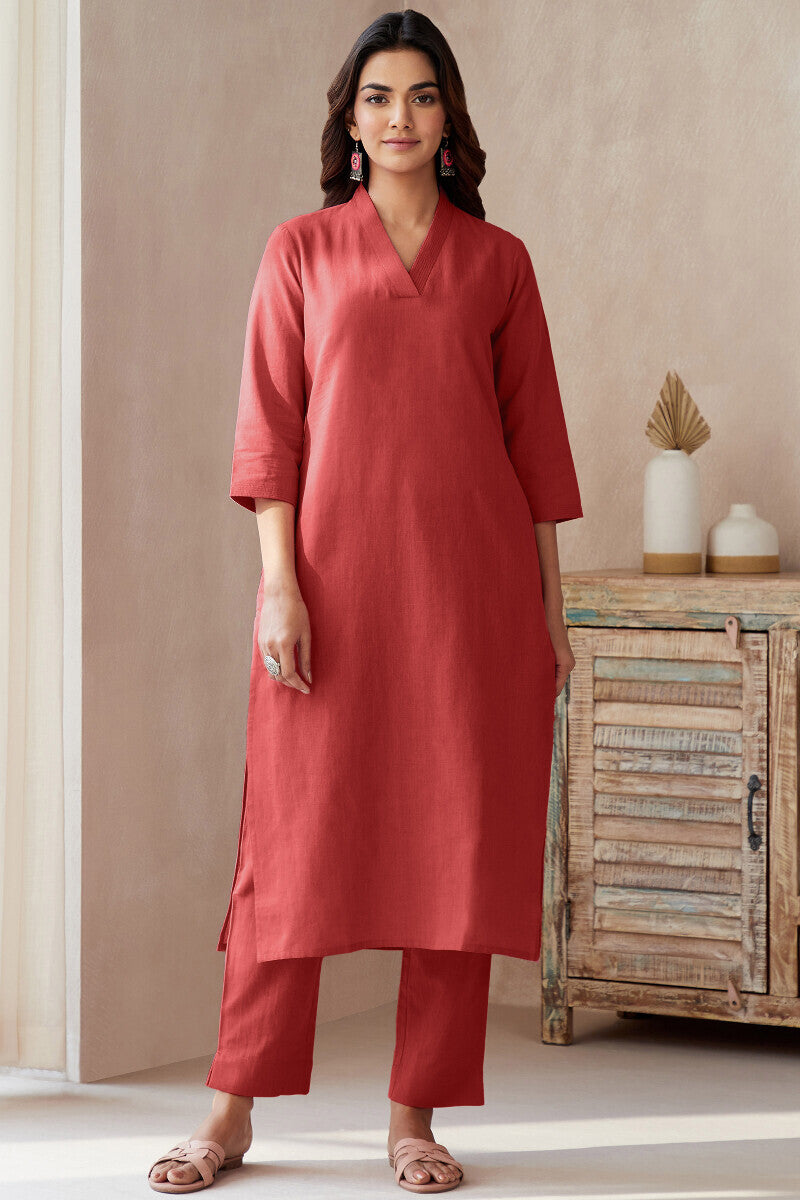 Roza Zoya Brick Red Kurta