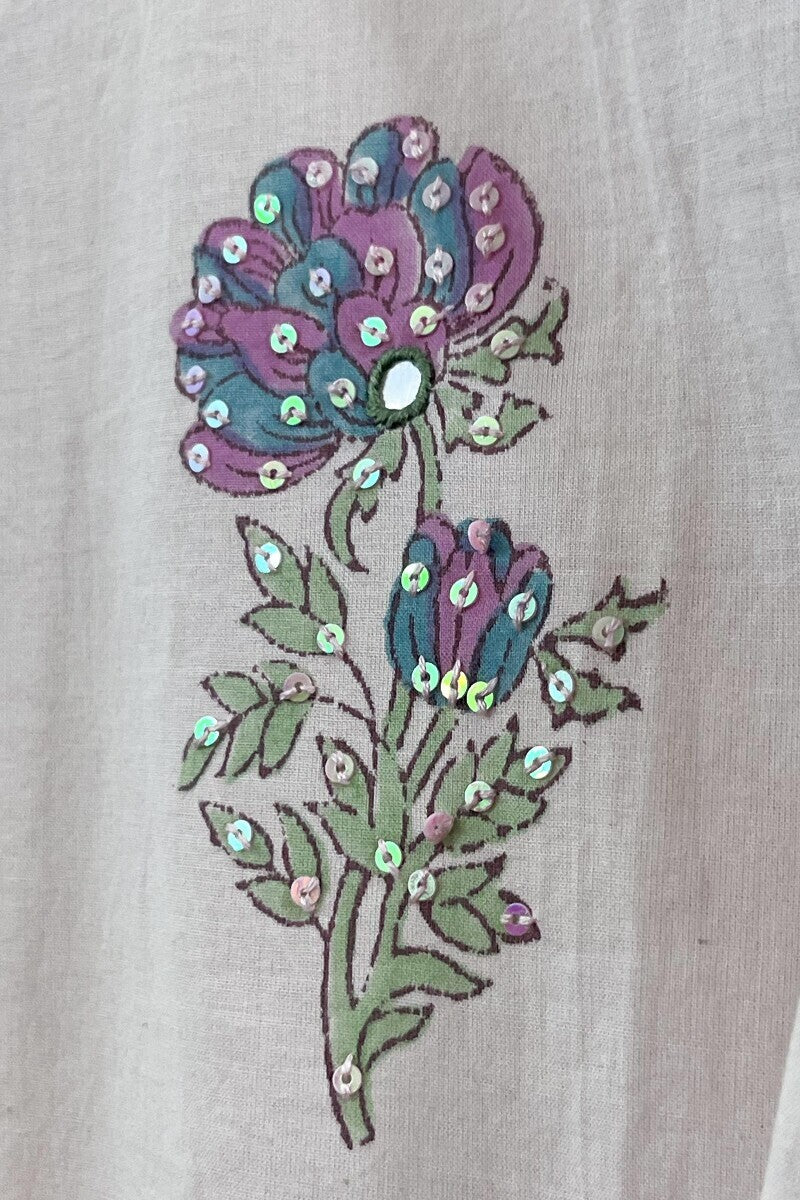 Pink Sanganeri Cotton Kurta