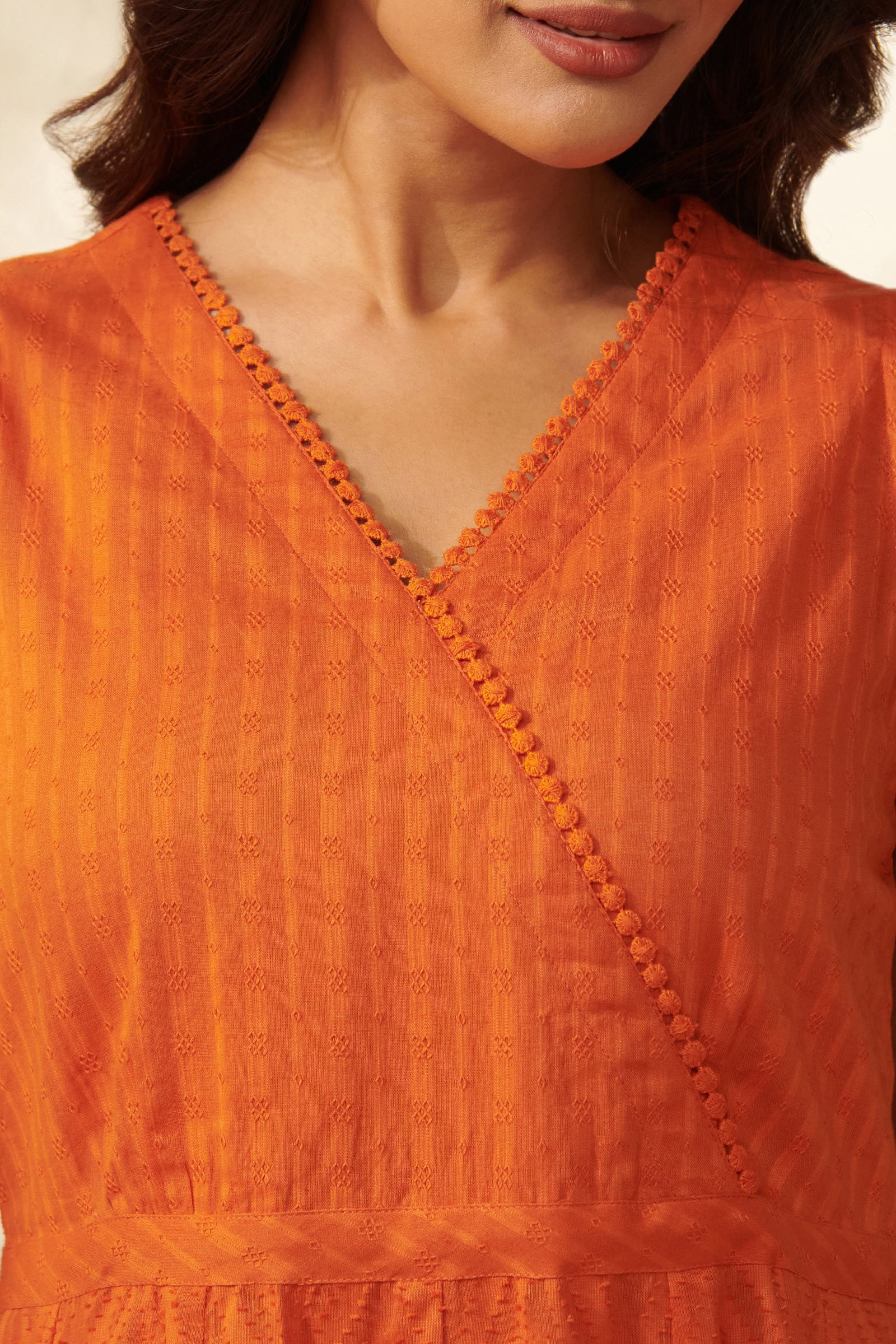 Roza Farheen Orange Dress