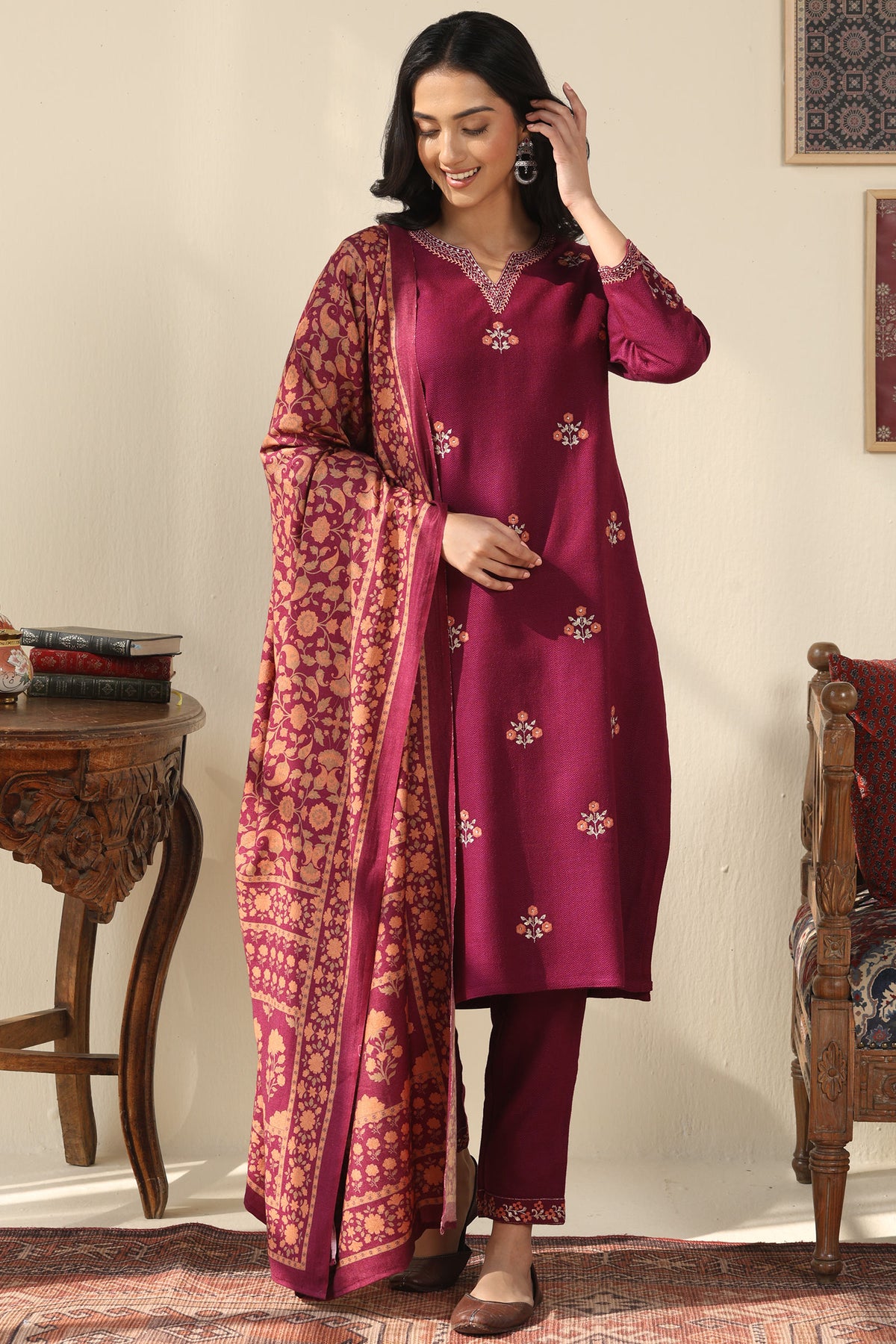 Naadirah Zubeda Faux Wool Narrow Pants