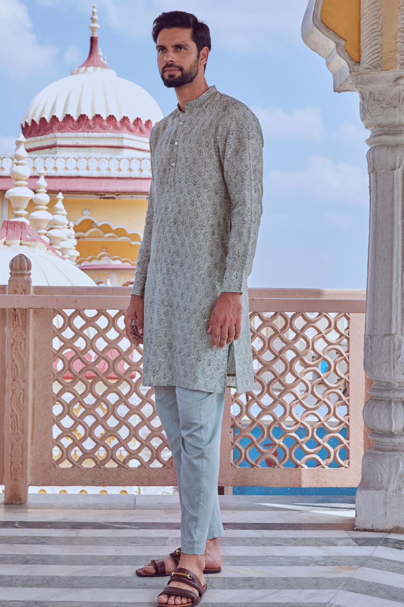 Amar Chanderi Block Printed Kurta