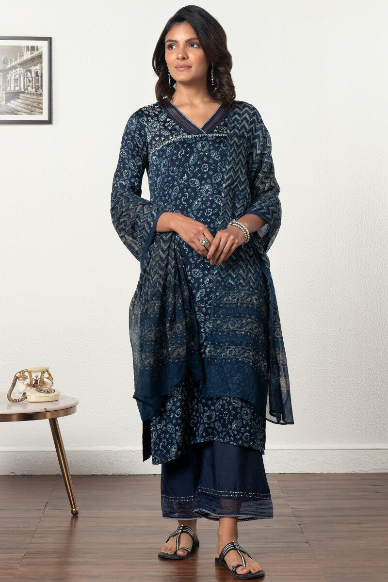 Sehra Shabnam Ajrak Kota Dupatta