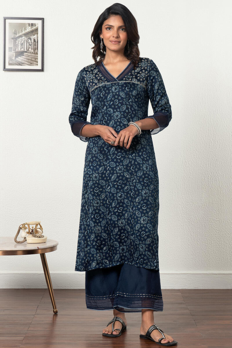 Sehra Shabnam Ajrak Modal Kurta