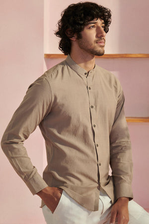 Zaid Grey Handloom Shirt