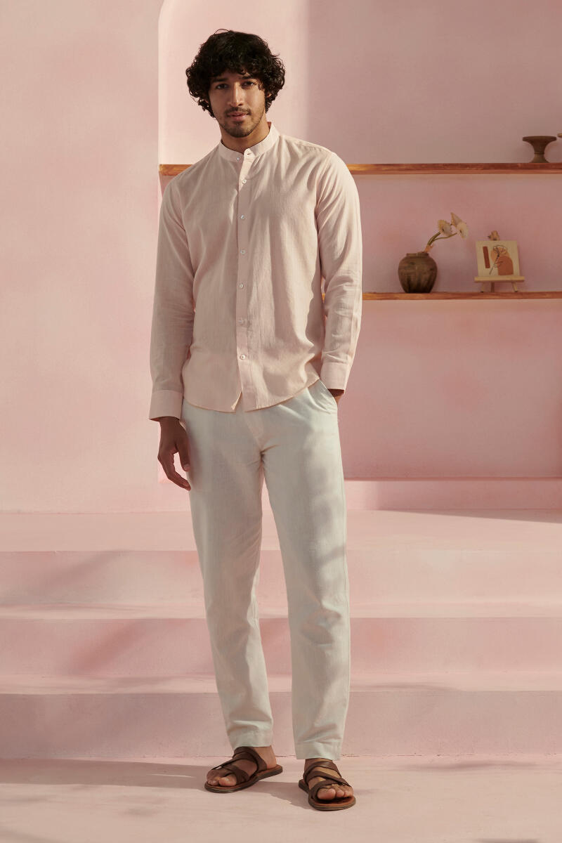 Zaid Light Pink Handloom Shirt