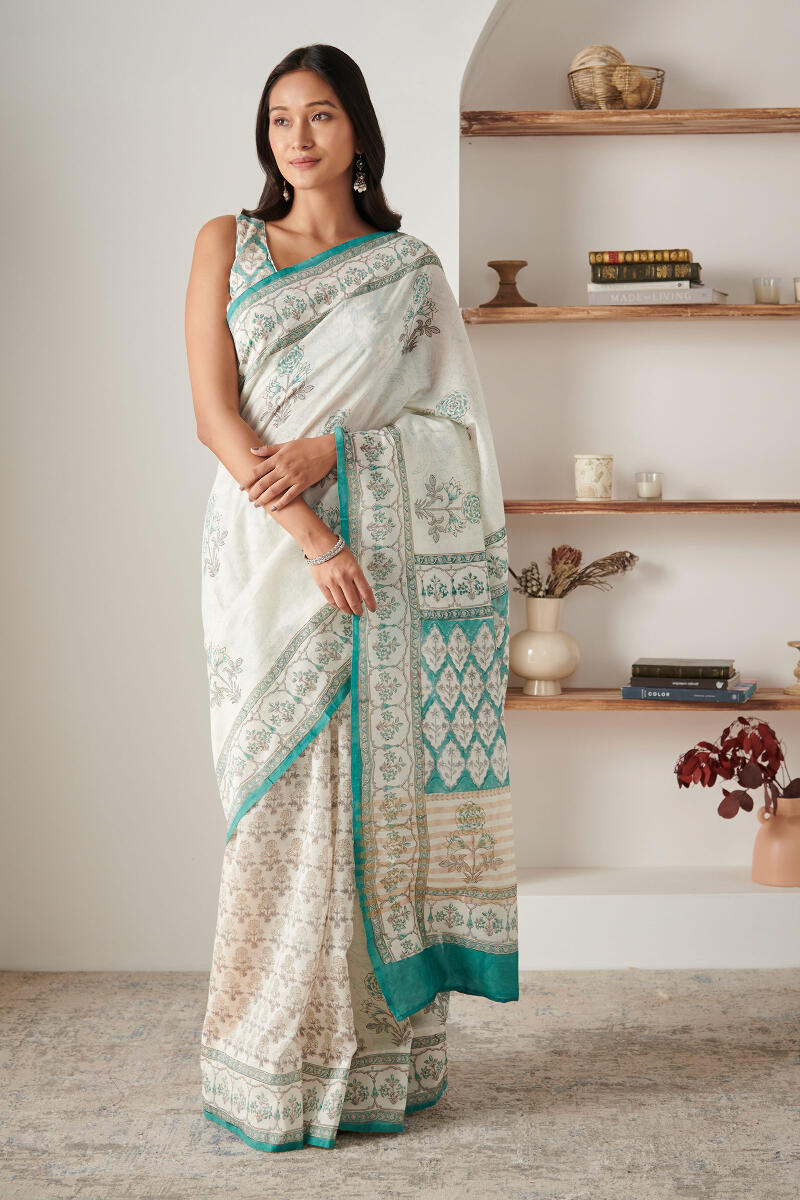 Nasrine Mahin Sanganeri Chanderi Saree