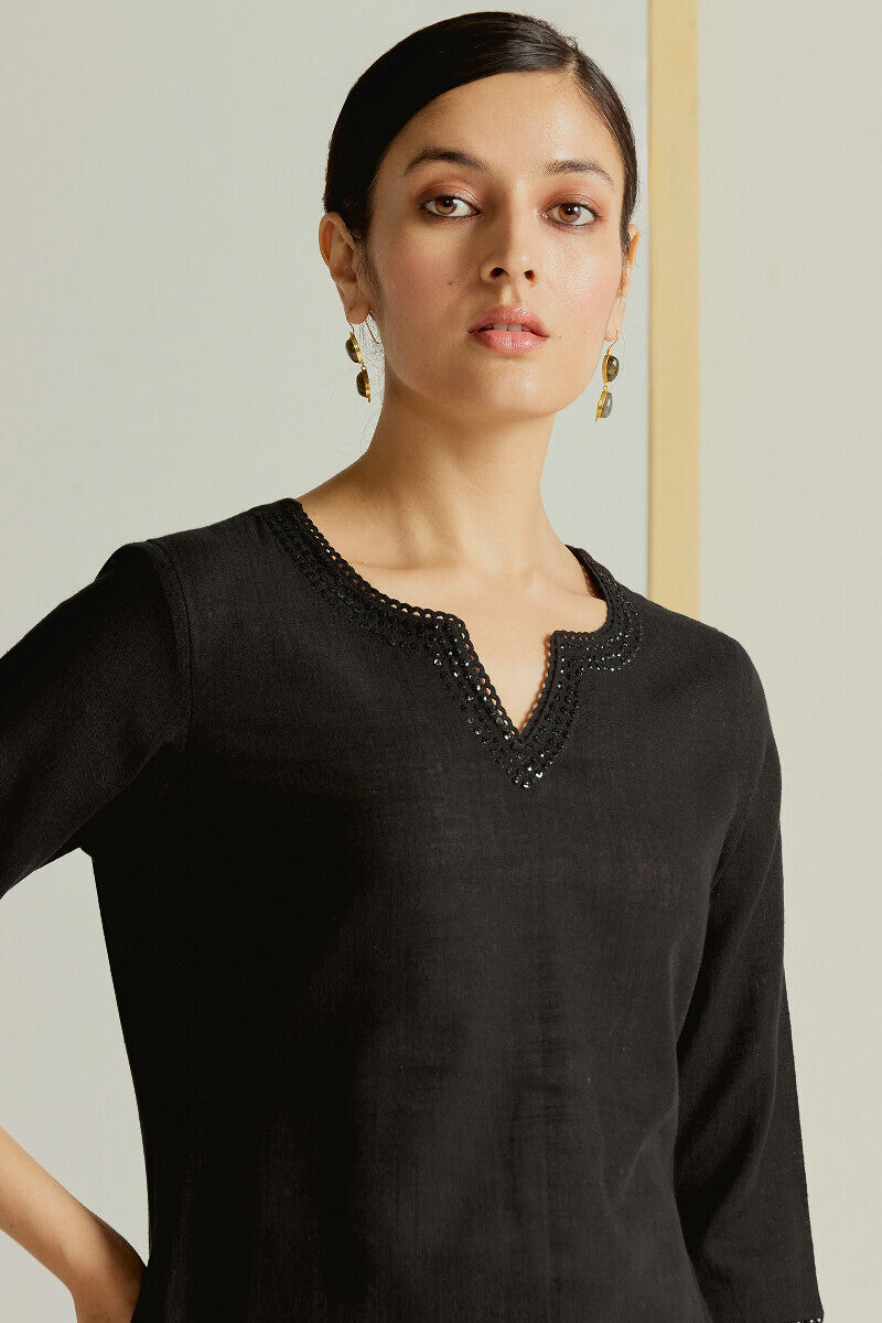 Roza Seerat Black Kurta