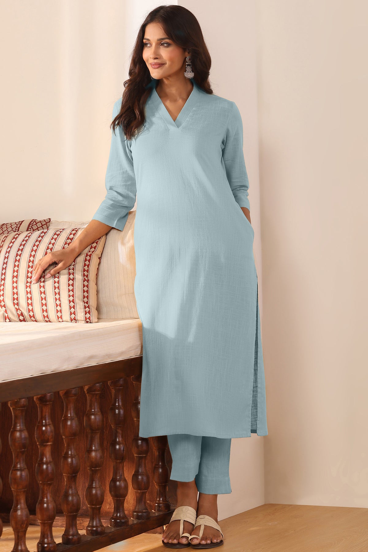 Roza Zehna Blue Narrow Pants