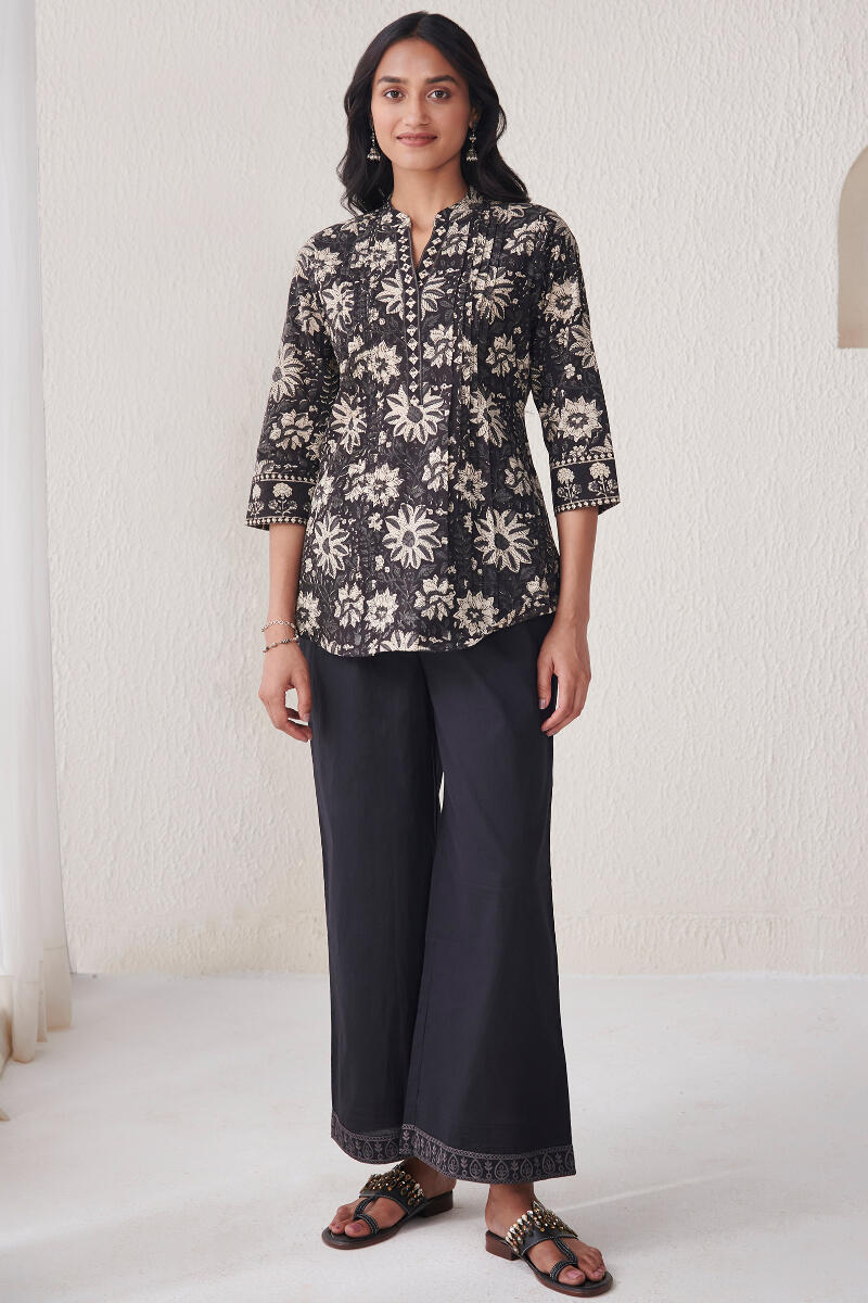 Roza Jia Black Cotton Farsi