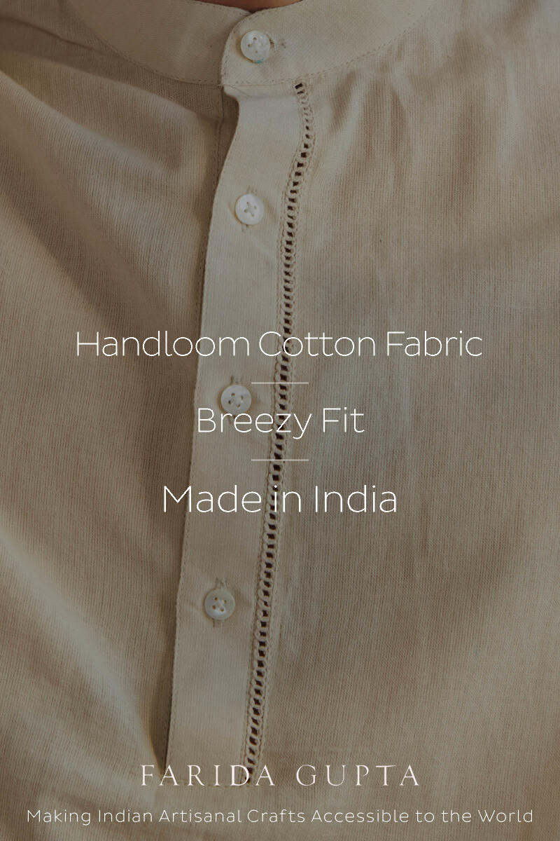 Zaid Beige Handloom Shirt