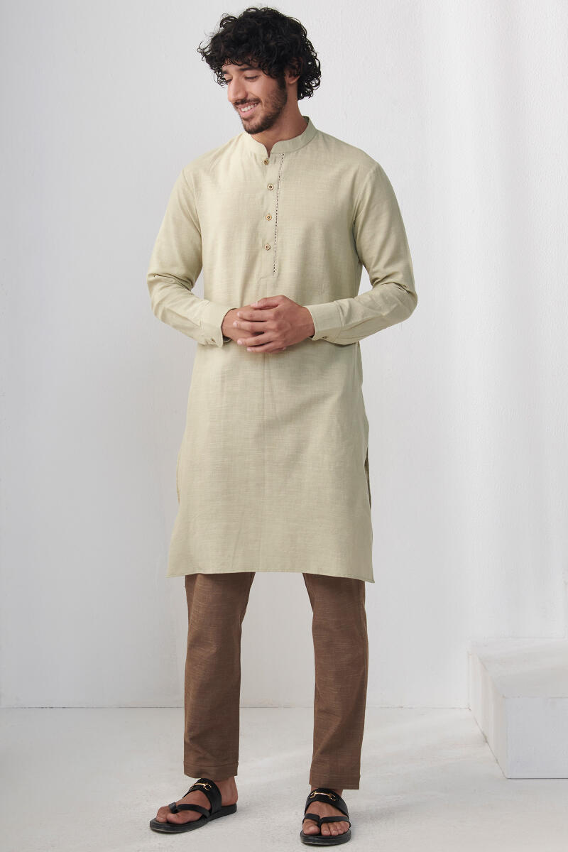 Zaid Green Handloom Kurta