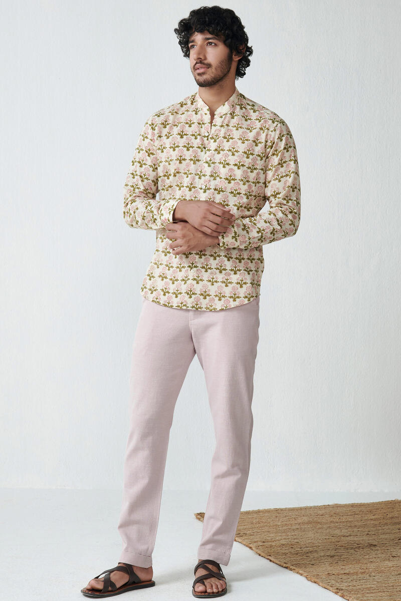 Zaid Zafar Pink Handloom Pants